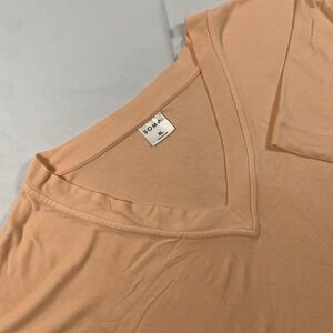 SOMA Women's Sz XL Peach Short Sleeve‎ V-neck Loungewear Sleep Oversized Shirt